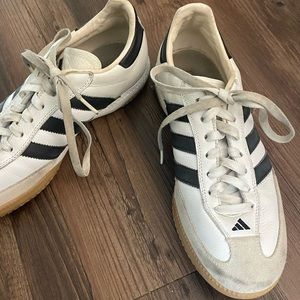 White adidas sambas.
